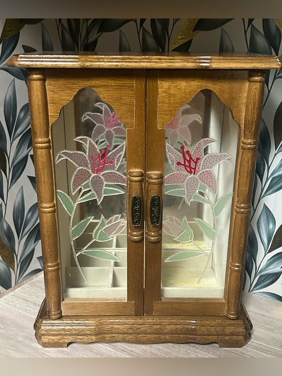 Powell Other - Vintage Powell Lighted Wood Jewelry Box Armoire